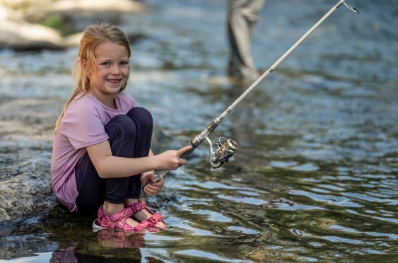 little girl fishing