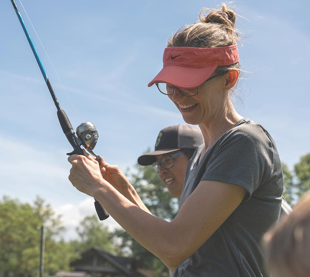 Woman Fishing in Indiana